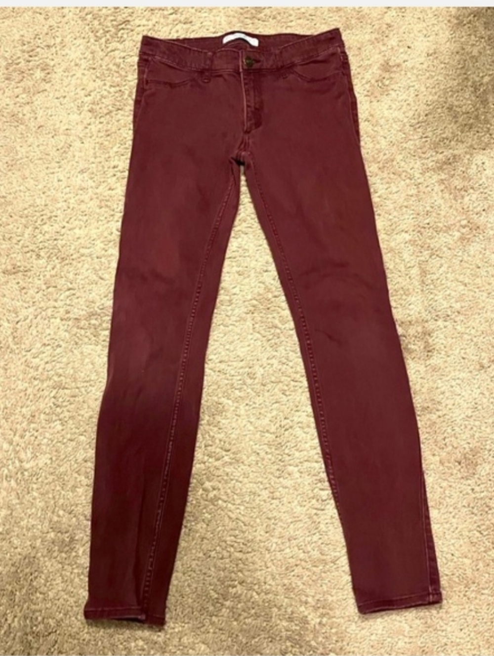 Abercrombie & Fitch Women's Burgundy Skinny Jeans